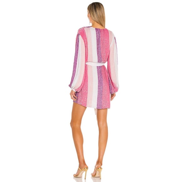 retrofete Gabrielle Dress Multi Pink Stripe Mini - Picture 8 of 11